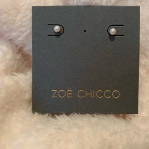 New 14kt gold Zoe Chicco pearl earrings